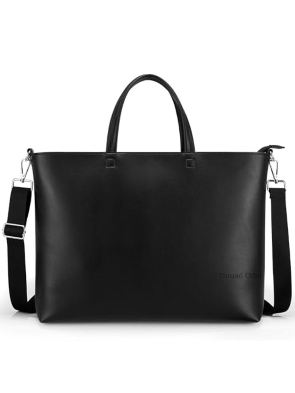 Vegan Leather Tote Bag Zipper Shoulder Satchel Minimalist Women